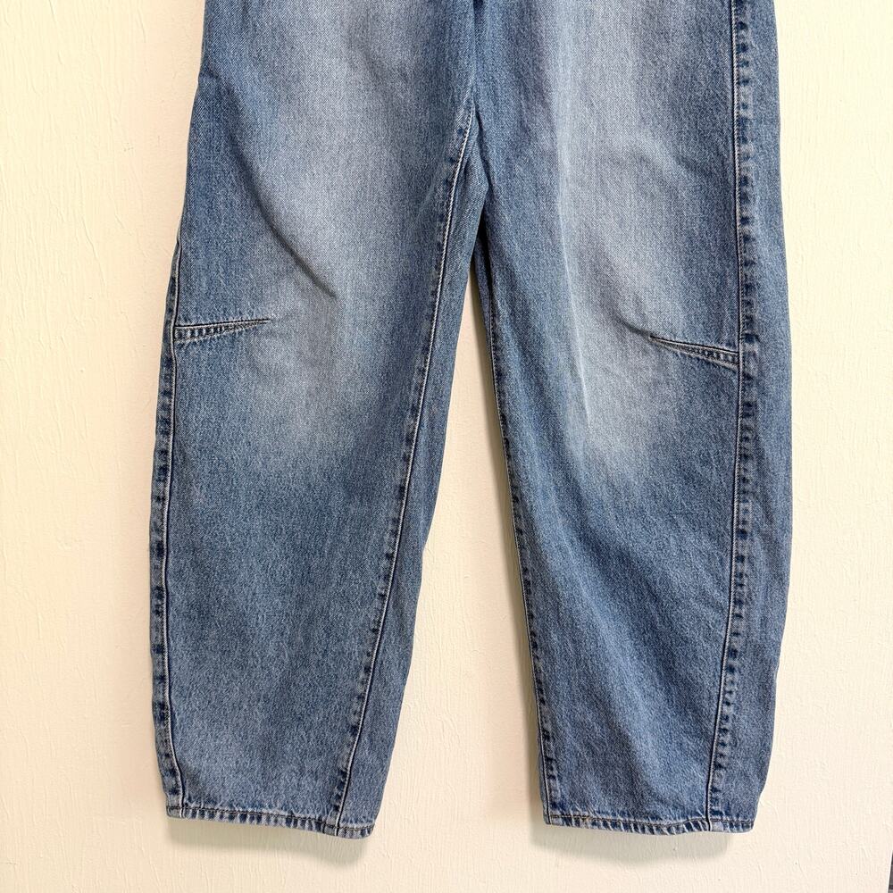 Levi Womens Cinch Barrel Leg Jeans 29 Medium Blue Wash Denim Cotton Zipper Fly - Picture 6 of 12